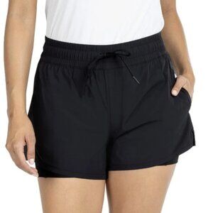 SPYDER Women's Athletic Running Shorts, Black, Built in Spandex Size Large